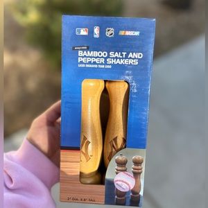 NY New York Yankees Bamboo Salt & Pepper Shakers - Officially Licensed